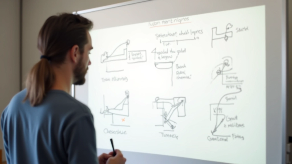 Diagramas de princípios de animação em quadro branco mostrando timing, espaçamento e squash-stretch