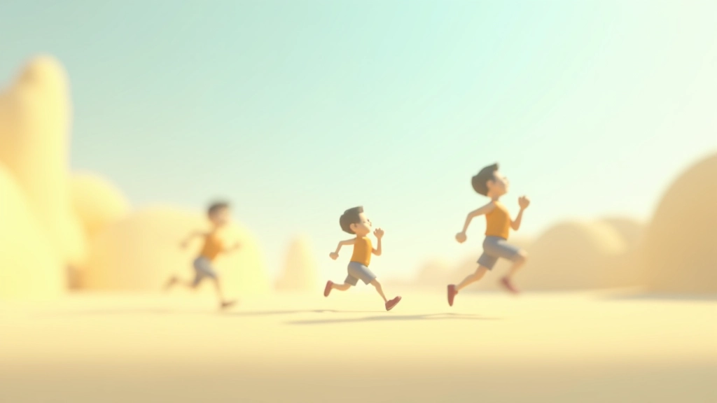 Sequência de animação mostrando um personagem numa corrida dinâmica com stretch visível nos membros e leve squash no contato com o solo